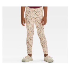 Toddler Girls' Ditsy Floral Printed Leggings - Cat & Jack Light Off-White 4T